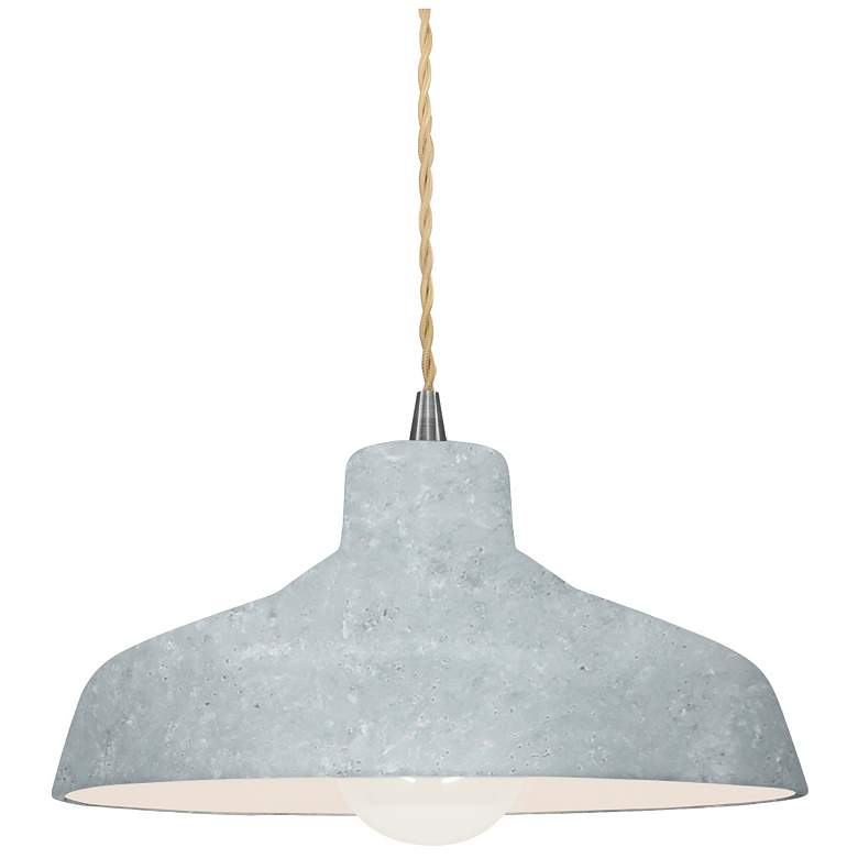 Image 1 Radiance 11.5"W Loft Brushed Nickel Beige Twisted Pendant w/ Concrete