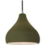 1_Radiance 11.5"W Matte Green Frame Brushed Nickel Droplet Black Cord Pe