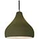 Radiance 11.5"W Matte Green Frame Brushed Nickel Droplet Black Cord Pe