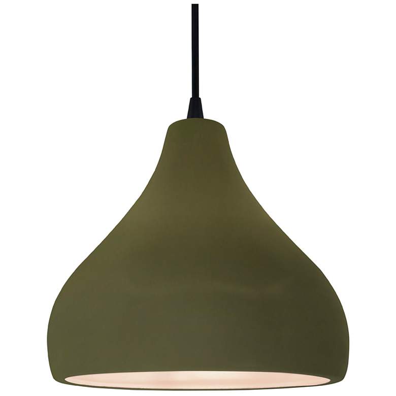 Image 1 Radiance 11.5"W Matte Green Frame Matte Black Droplet Black Cord Penda