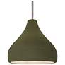 Radiance 11.5"W Matte Green Frame Nickel Droplet Rigid Stem Kit Pendan