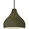 Radiance 11.5"W Matte Green Frame Nickel Droplet Rigid Stem Kit Pendan