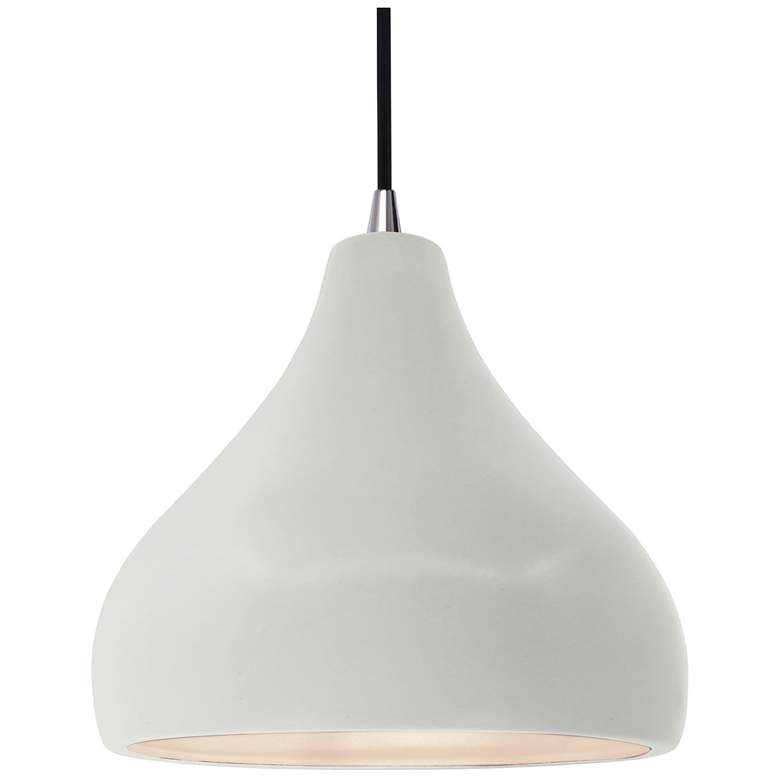 Image 1 Radiance 11.5"W Matte White Frame Nickel Droplet Black Cord LED Pendan