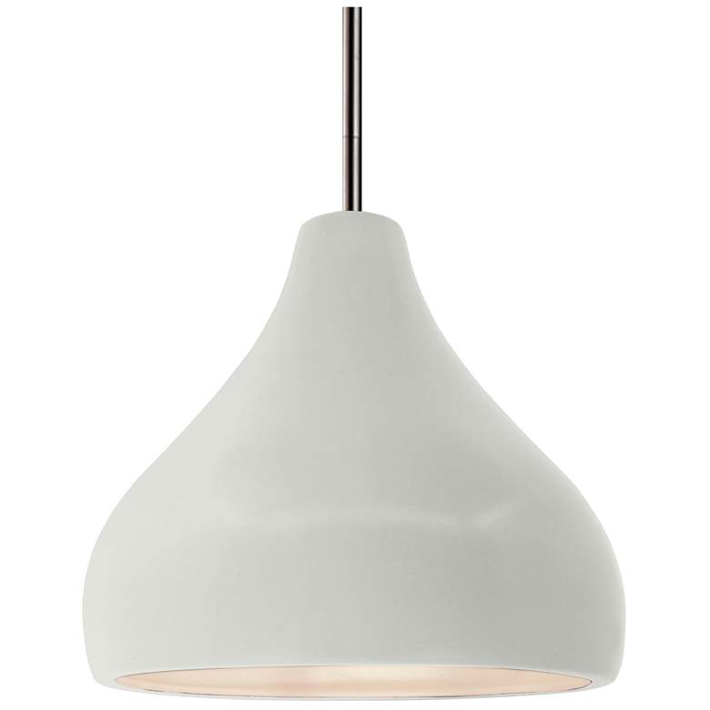 Image 1 Radiance 11.5"W Matte White Frame Nickel Droplet Rigid Stem Kit LED Pe