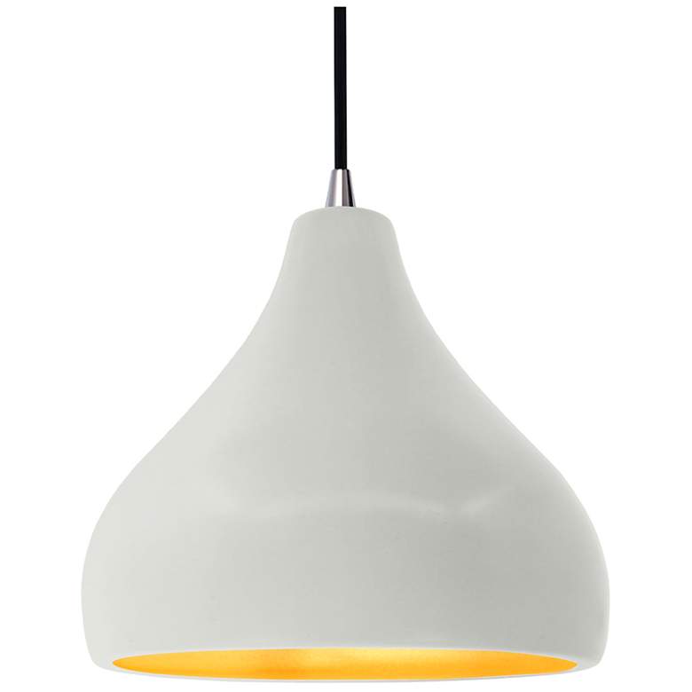 Image 1 Radiance 11.5"W Matte White/Gold Frame Nickel Droplet Black Cord Penda