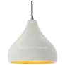 1_Radiance 11.5"W Matte White/Gold Frame Nickel Droplet Black Cord Penda