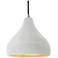 Radiance 11.5"W Matte White/Gold Frame Nickel Droplet Black Cord Penda