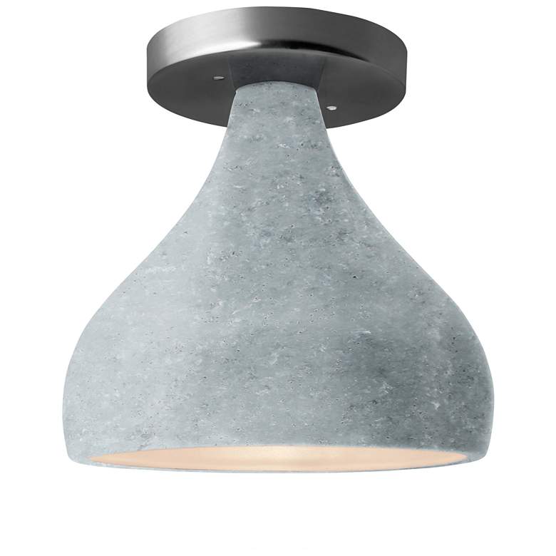 Image 1 Radiance 11.5"W Medium Droplet Brushed Nickel Semi.Flush w/ Concrete S