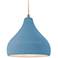 Radiance 11.5"W Medium Droplet Nickel Beige Cord Pendant w/ Sky Blue S