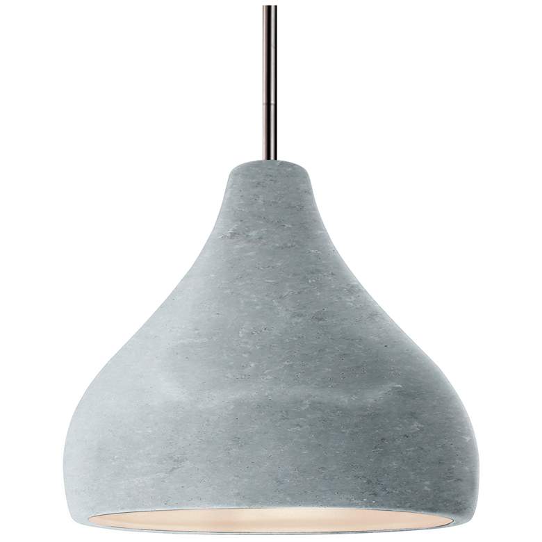 Image 1 Radiance 11.5"W Medium Droplet Nickel Rigid Stem Pendant w/ Concrete S