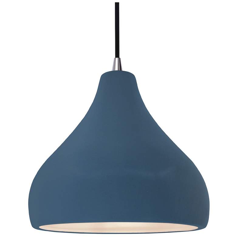 Image 1 Radiance 11.5"W Midnight Frame Nickel Droplet Black Cord LED Pendant