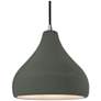 1_Radiance 11.5"W Pewter Green Frame Nickel Droplet Black Cord Pendant