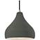 Radiance 11.5"W Pewter Green Frame Nickel Droplet Black Cord Pendant