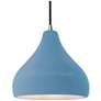 1_Radiance 11.5"W Sky Blue Frame Brushed Nickel Droplet Black Cord Penda
