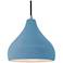 Radiance 11.5"W Sky Blue Frame Brushed Nickel Droplet Black Cord Penda