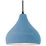 1_Radiance 11.5"W Sky Blue Frame Matte Black Droplet Black Cord Pendant