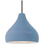 Radiance 11.5"W Sky Blue Frame Nickel Droplet Rigid Stem Kit Pendant