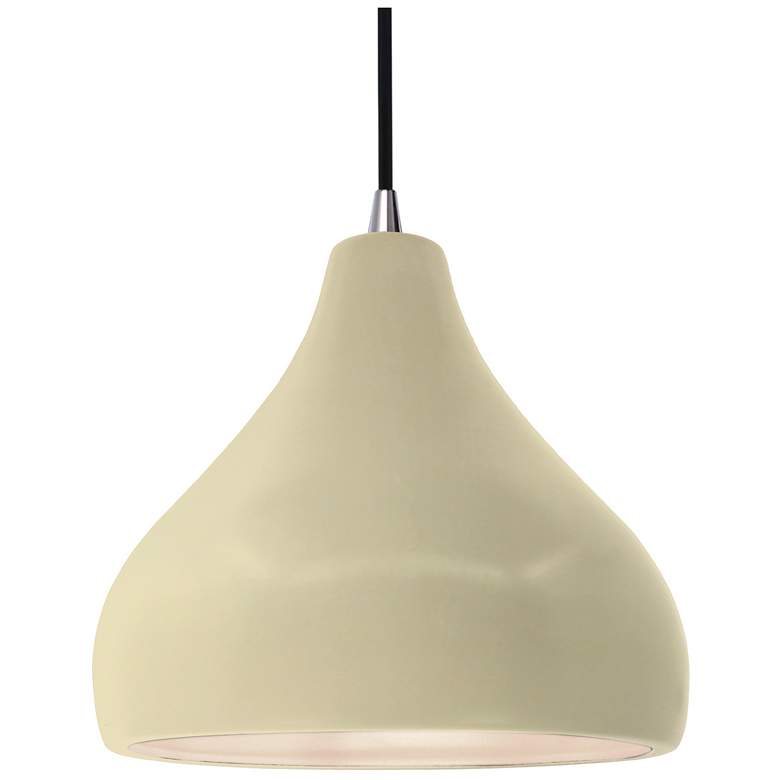 Image 1 Radiance 11.5"W Vanilla Gloss Frame Nickel Droplet Black Cord LED Pend