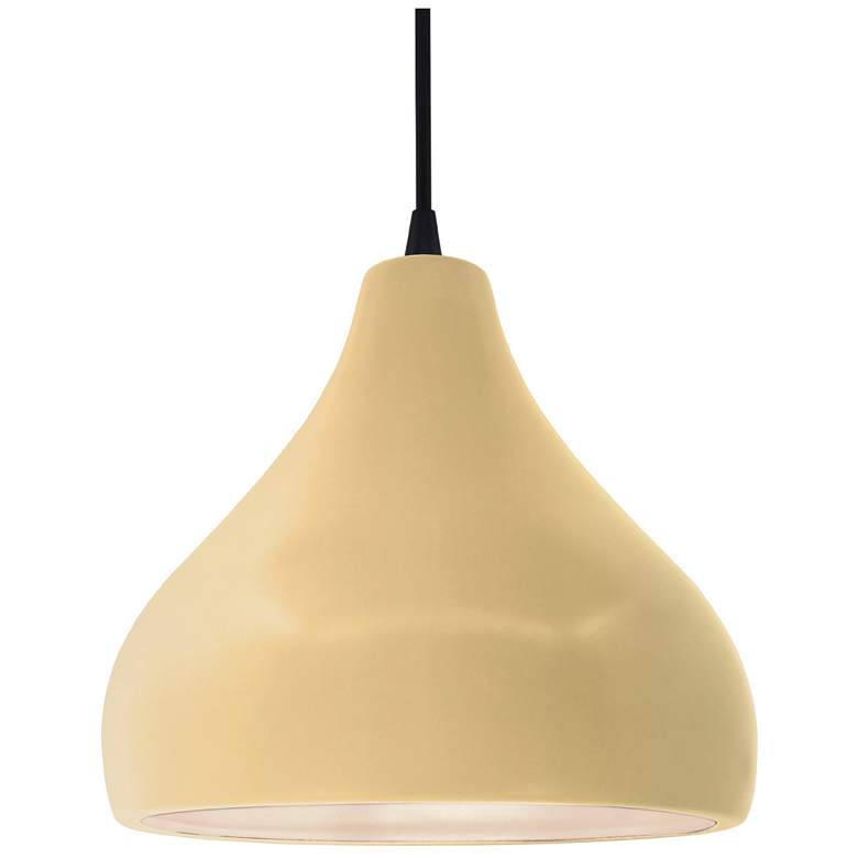 Image 1 Radiance 11.5"W Yellow Frame Matte Black Droplet Black Cord LED Pendan