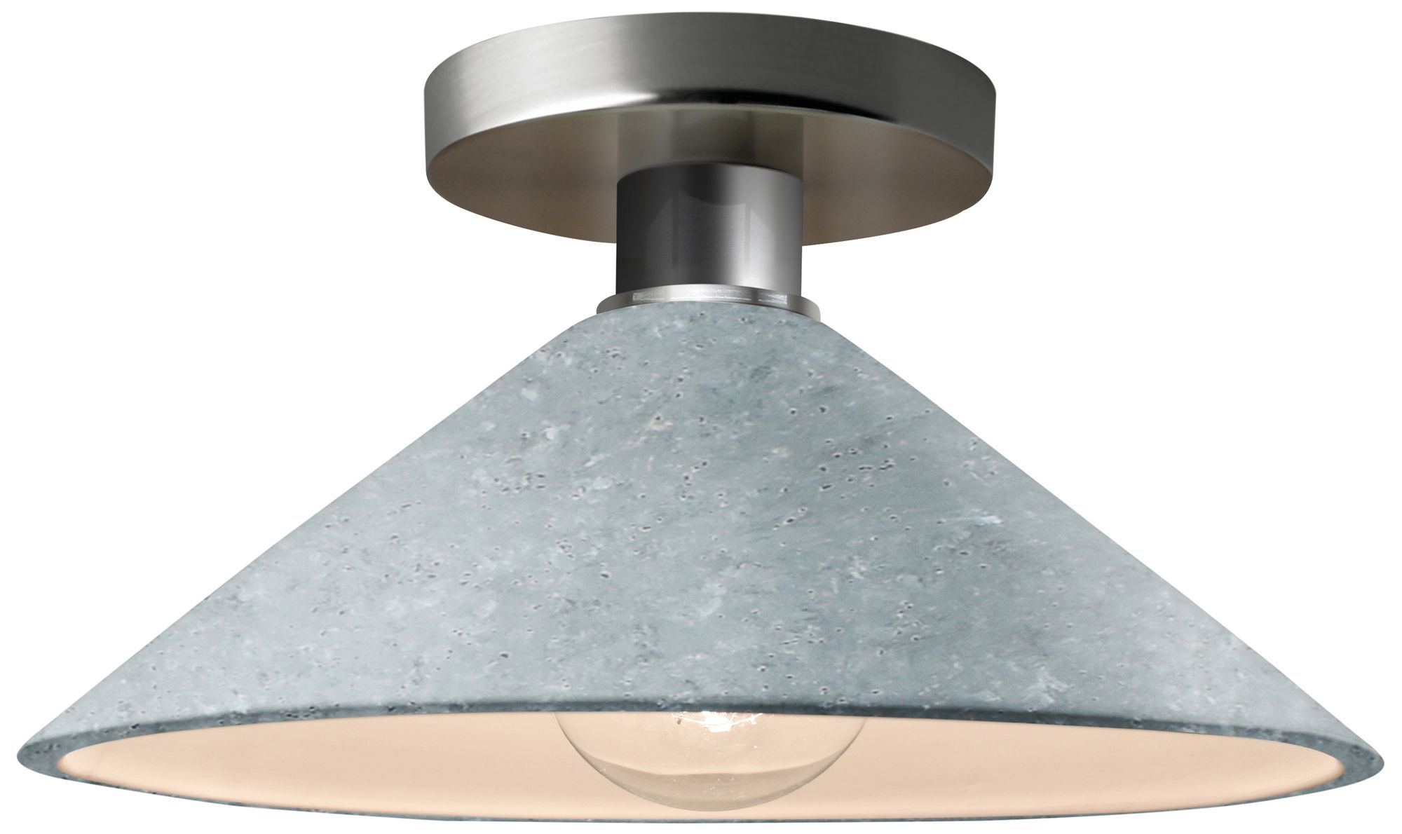 Radiance 11.75" Flare Nickel Metal Semi.Flush w/Concrete S Made to Ord