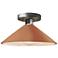 Radiance 11.75"W Adobe Frame Brushed Nickel Metal Flare Semi.Flush