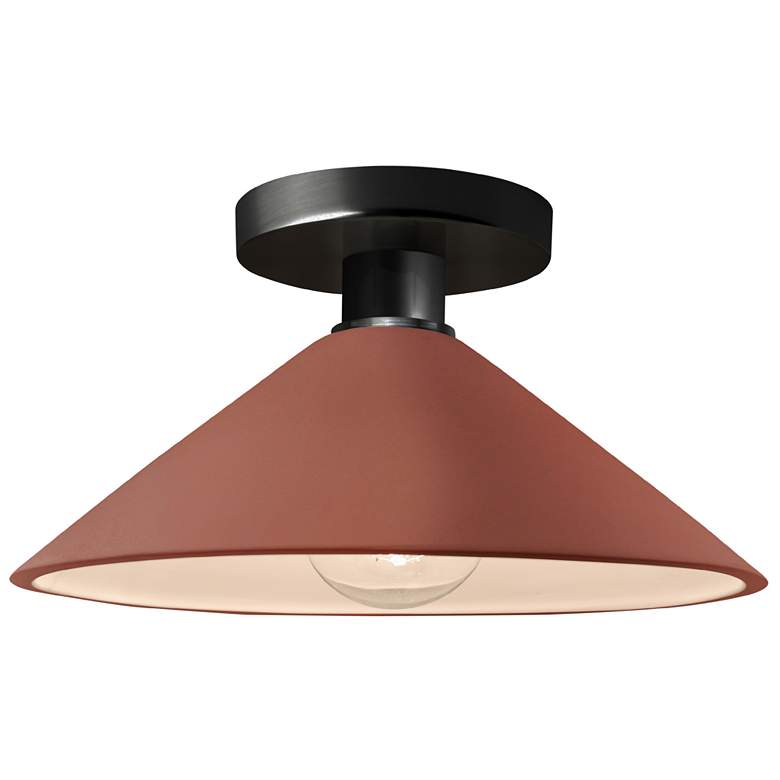 Image 1 Radiance 11.75"W Canyon Clay Frame Matte Black Metal Flare LED Semi.Fl