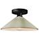 Radiance 11.75"W Celadon Frame Matte Black Flare Semi.Flush