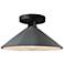 Radiance 11.75"W Gloss Grey Frame Matte Black Metal Flare LED Semi.Flu