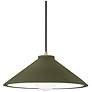 1_Radiance 11.75"W Matte Green And Nickel Black Cord Flare Pendant