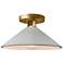 Radiance 11.75"W Matte White Frame Polished Brass Flare LED Semi.Flush
