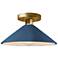 Radiance 11.75"W Midnight Frame Polished Brass Metal Flare LED Semi.Fl