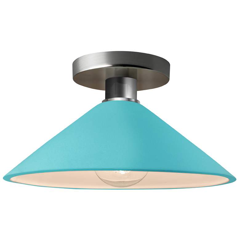 Image 1 Radiance 11.75"W Reflecting Pool Frame Brushed Nickel Flare LED Semi.F
