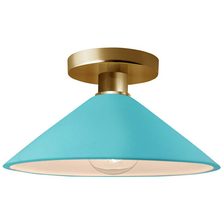 Image 1 Radiance 11.75"W Reflecting Pool Frame Polished Brass Flare LED Semi.F