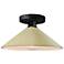 Radiance 11.75"W Vanilla Gloss Frame Matte Black Metal Flare Semi.Flus