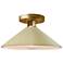 Radiance 11.75"W Vanilla Gloss Frame Polished Brass Flare LED Semi.Flu