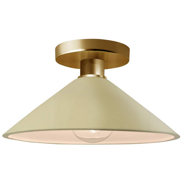 Image 1 Radiance 11.75"W Vanilla Gloss Frame Polished Brass Metal Flare Semi.F