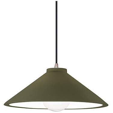 Radiance 11.75"W Matte Green And Nickel Black Cord Flare Pendant