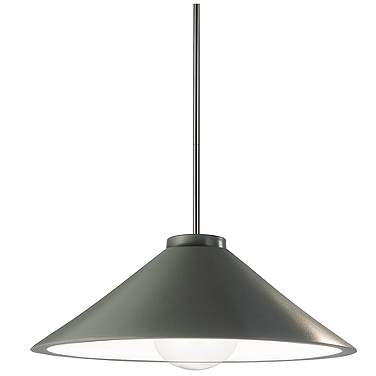 Radiance 11.75"W Pewter Green And Nickel Stem Flare Pendant