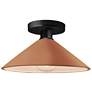 Radiance 11 3/4"W Matte Black Ceiling Light w/ Adobe Shade