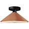 Radiance 11 3/4"W Matte Black Ceiling Light w/ Adobe Shade