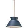1_Radiance 11" Wide Dark Bronze and Sky Blue Mini Pendant