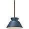 Radiance 11" Wide Dark Bronze and Sky Blue Mini Pendant