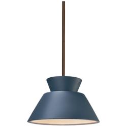 Radiance 11" Wide Dark Bronze and Sky Blue Mini Pendant