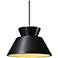 Radiance 11" Wide Polished Chrome Black & Gold Trapezoid LED Penda