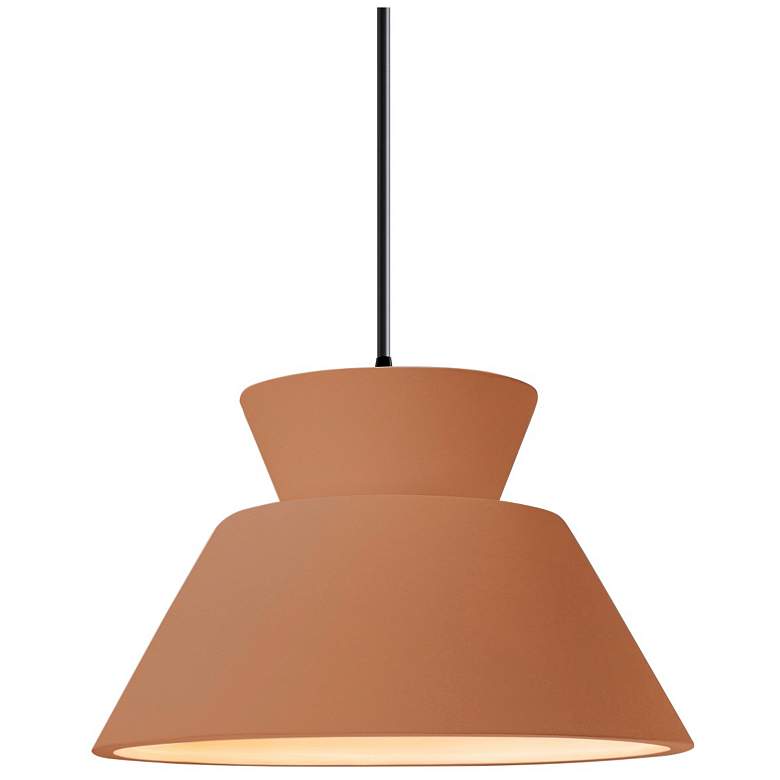 Image 1 Radiance 11"W Adobe Frame Matte Black Trapezoid Black Cord LED Pendant
