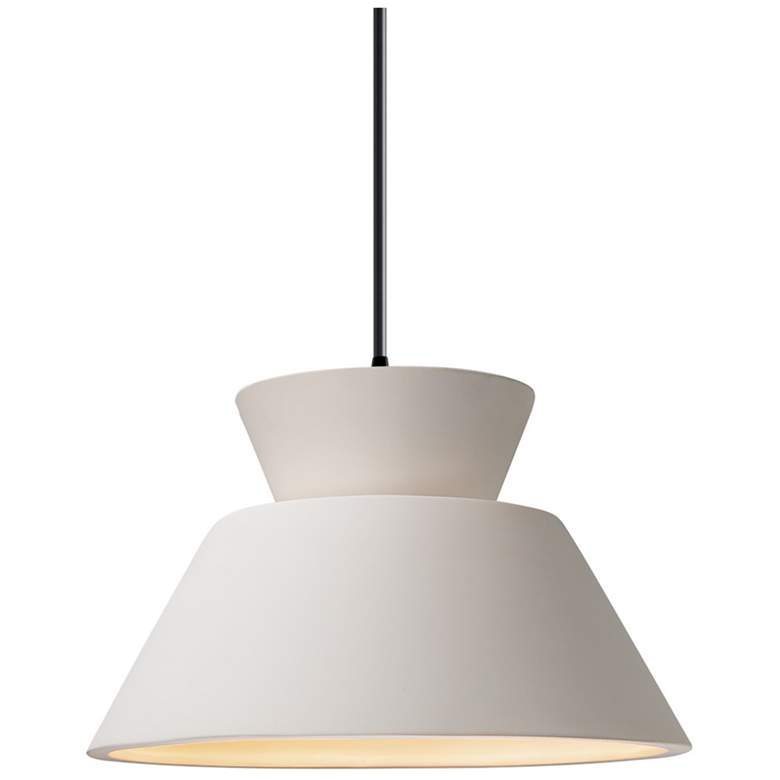 Image 1 Radiance 11"W Bisque Trapezoid Mini Pendant w/ Black Accent