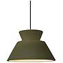 1_Radiance 11"W Matte Green And Nickel Black Cord Trapezoid Pendant