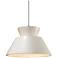 Radiance 11"W Matte White And Nickel White Cord Trapezoid Pendant