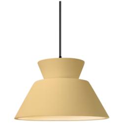 Radiance 11"W Muted Yellow And Black Cord Trapezoid Pendant