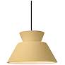 1_Radiance 11"W Muted Yellow And Nickel Black Cord Trapezoid Pendant